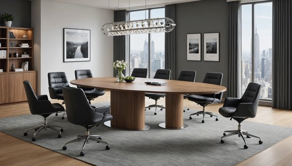 Découvrez la table de réunion ovale usoa : alliez style et praticité !